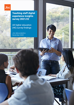 Report cover page for teaching staff digital experience insights survey 2021/22